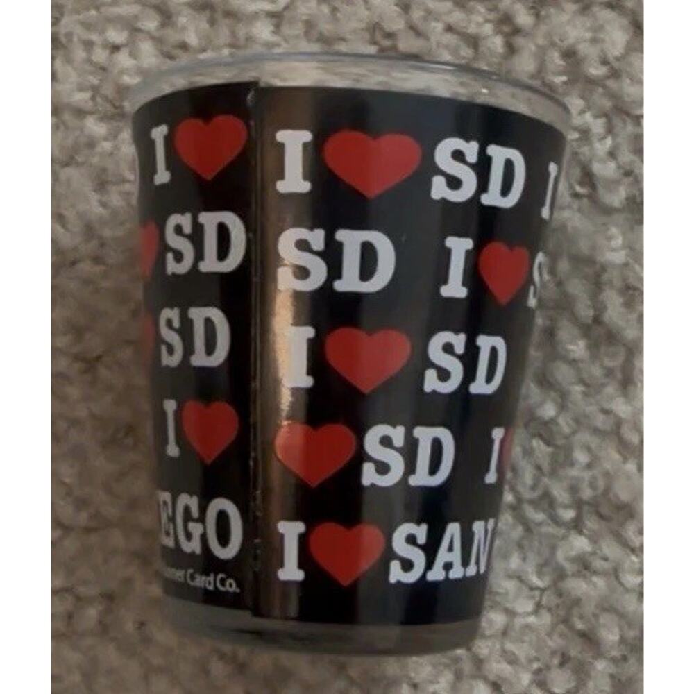 I Love SD San Diego Souvenir Shot Glass Black Collectible Barware